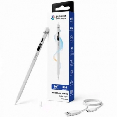 Lápiz Electrónico Subblim NoteFlow Pen Universal para Android y Windows/ Blanco
