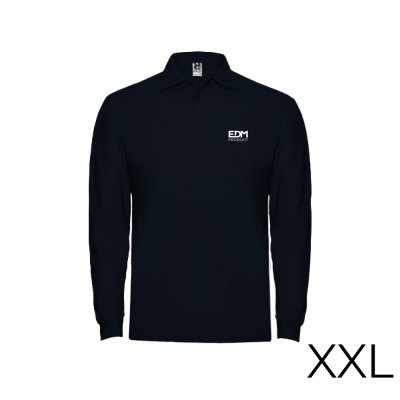 *merchandising* polo negro manga larga talla-xxl 65% poliéster 35% algodon edm
