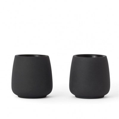Taza te porcelana viva scandinavia nicola double walled small set de 2 60ml negro