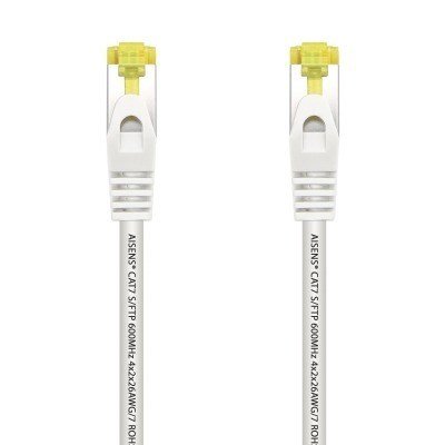AISENS - Cable De Red Latiguillo RJ45 LSZH Cat.7 600 MHz S/FTP PIMF AWG26, Blanco, 25 cm