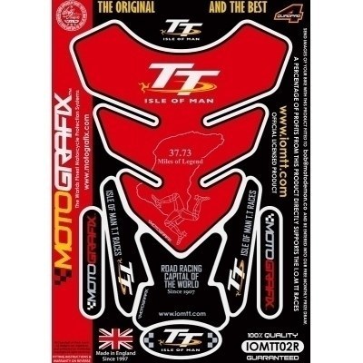 Protector de depósito Motografix Isla de Man TT 1 pieza rojo IOMTT02R