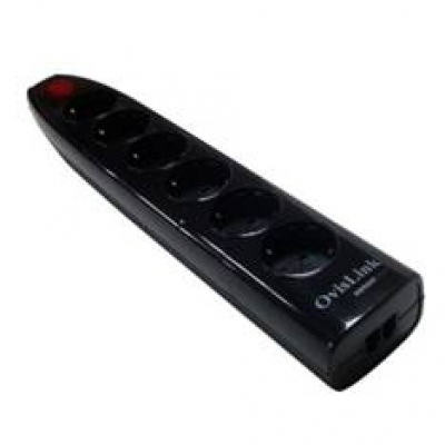 Regleta ovislink 6 tomas schuko + 2 rj11 proteccion telefono con interruptor