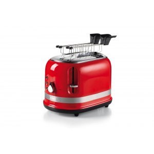 Tostador Ariete 149/00, 815W, 2 ranuras cortas, con pinzas, rojo