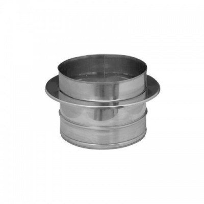 Transformador de tubería de simple pared a doble pared acero inox de 100 mm Dinak para estufa de pellets