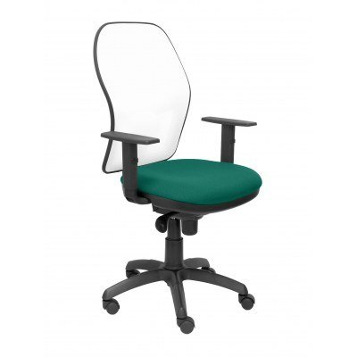 Silla Jorquera malla blanca asiento bali verde esmeralda