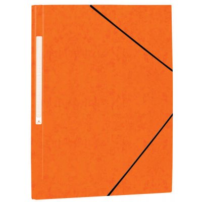 Mariola Carpeta de Carton Simil Prespan con Etiqueta en Lomo Folio 500gr/m2 - Medidas 34x25cm - Cierre con Goma Elastica - Color Naranja