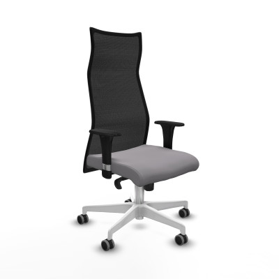 Albacete malla sincro malla negra similpiel gris brazos 1D base blanca ruedas 65mm engomadas
