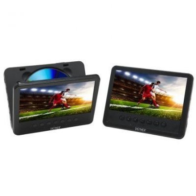DVD PORTÁTIL DENVER MTW-756TWINNB CON PANTALLA LCD 7/17.78CM + PANTALLA LCD 7/17.78CM ADICIONAL - LECTOR USB - ALTAVOCES ESTÉREO - 2 JUEGOS AURIC