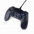 GEMBIRD MANDO DE JUEGO CON VIBRACION CON CABLE PARA PLAYSTATION 4 O PC, NEGRO