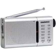 Radio Portátil Daewoo DW1037/ a Pilas/ Plateada