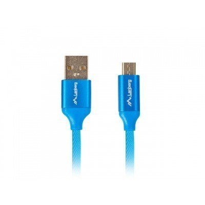 CABLE USB LANBERG 2.0 MACHO/MICRO USB MACHO QUICK CHARGE 3.0 1.8M AZUL