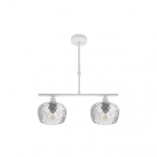Lampara Estela 2xe14 Blanca Regx41x13 Cm C/cristal Tallado Transparente