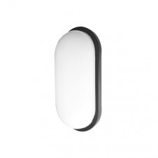 Aplique 18w 6500k Pirineo Oval Negro Ip54 1764lm 26x14,5x6,5cm