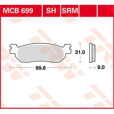 Pastillas de freno sinterizadas scooter serie SRM TRW MCB699SRM