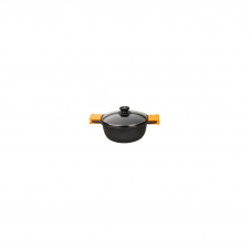 CACEROLA ALTA EFFICIENT BRA 11.2L ALUMINIO FUNDIDO TEFLÍ?N ANTIADHERENTE PLATINUM PLUS TAPA VIDRIO TEMPLADO NEGRO A270336