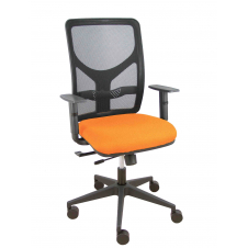 Piqueras y Crespo Silla Motilla traslack malla negra asiento bali naranja brazo regulable