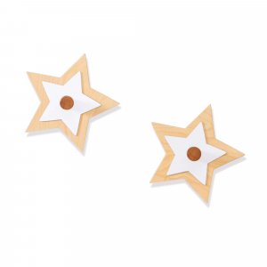 Set 2 perchas infantiles con forma estrella madera/blanco · Polare H121-M9777