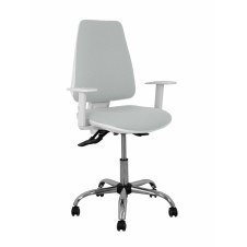 Piqueras y Crespo Silla Elche blanca asincro bali gris claro brazos regulables ruedas de parqué