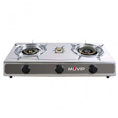 Cocina de gas Muvip Serie Strong 3 fuegos - Acabado inox | Encendido piezoeléctrico | Quemadores de hierro fundido desmontables