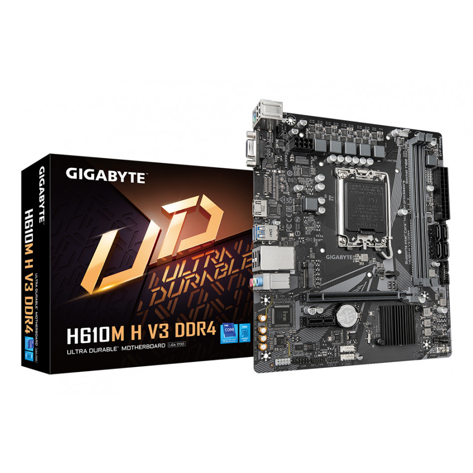 H610M H V3 DDR4 Placa base - Compatible con procesadores Intel Core 14th CPUs, 4+1+1 Hybrid Phases Digital VRM, up to 3200MHz DDR4, 1xPCIe 3.0 M.2, GbE LAN, USB 3.2 Gen 1