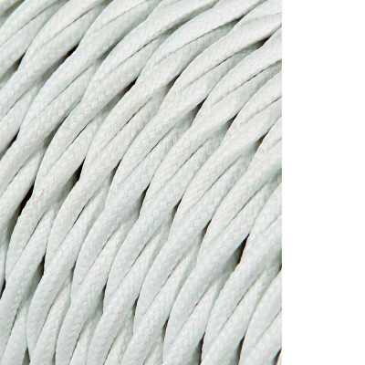 Carrete cable textil trenzado h03vv-f 2 x 0,75 mm² gris plateado, 25 m