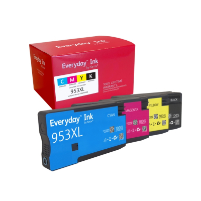 Xerox Everyday HP 953XL Pack de 4 Cartuchos de Tinta Remanufacturados - Reemplaza L0S70AE/F6U16AE/F6U17AE/F6U18AE/L0S58AE/F6U12AE/F6U13AE/F6U14AE (Chip reforzado contra actualizaciones)