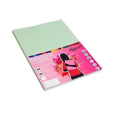 FABRISA Paq.100h papel color 80g A4 verde