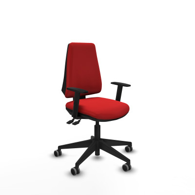 Elche AS similpiel rojo brazos 1D base piramidal ruedas engomadas 65mm