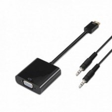 Adaptador Mini HDMI Aisens A122-0127/ Mini HDMI Macho - VGA Hembra/ Jack 3.5 Hembra
