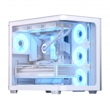 GABINETE GAMER AEROCOOL P500C-G WHITE ATX CRISTAL TEMPLADO ARGB