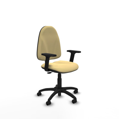 Algarra CP similpiel crema brazos 2D base poliamida ruedas engomadas 50mm