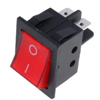 Interruptor Basculante OFF-ON Bipolar ROJO 15A (no luminoso)