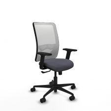 Piqueras y Crespo Zulema sincro malla blanca bali gris oscuro brazos 2D base nailon ruedas 65mm nailon