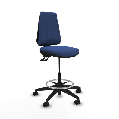 Taburete Elche AS bali azul marino base piramidal ruedas 65mm nailon