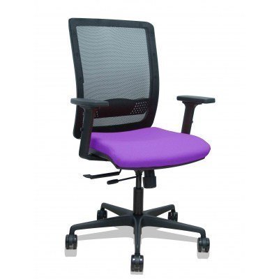 Silla Haches traslack malla negra asiento bali lila brazos 2D ruedas 65mm