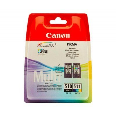 Canon PG510 Negro + CL511 Color Pack de 2 Cartuchos de Tinta Originales - 2970B010