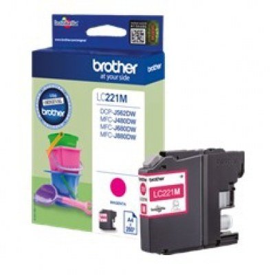 Cartucho tinta brother lc221m magenta 260 paginas dcpj562dw - mfcj480dw - mfcj680dw