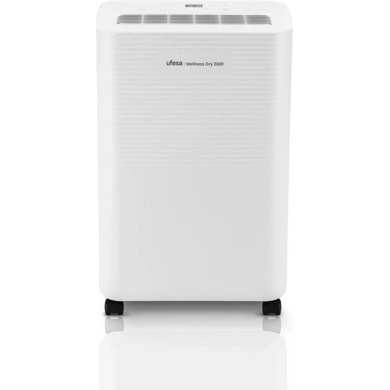 Deshumidificador Ufesa Deshumidificador Wellness Dry 2000 para estancias hasta 40 m2, 12 litros/día, depósito 2 litros, 47 dB, secado de ropa, blanco