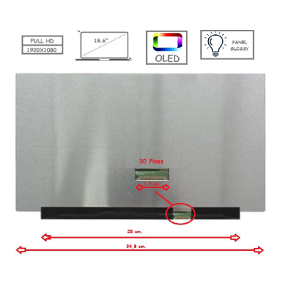 Pantalla para portátil OLED 15.6\ Slim 30 Pines Full HD Sin Brackets / Brillo