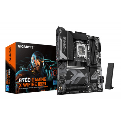 B760 GAMING X WIFI6E GEN5 Placa Base  Compatible con procesadores Intel Core 14ª generación, VRM de 8+1+1 fases, hasta 5600 MHz DDR5, 3 x M.2 PCIe 4.0, Wi-Fi 6E, LAN 2.5 GbE, USB 3.2 Gen 2