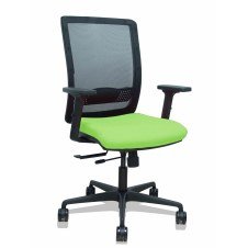 Piqueras y Crespo Silla Haches traslack malla negra asiento bali pistacho brazos 2D ruedas 65mm