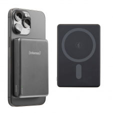 Intenso Batería Externa Magnética MW10000 10000 mAh ? Compatible con MagSafe, Carga Inalámbrica 15W, USB-C PD 20W, Para iPhone y Android ? Prob