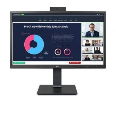 Monitor Profesional LG 24BP75CP-B 23.8/ Full HD/ Webcam/ Multimedia/ Regulable en altura/ Negro