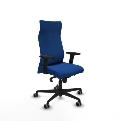 Albacete dirección sincro similpiel azul brazos 2D base nailon ruedas 65 engomadas