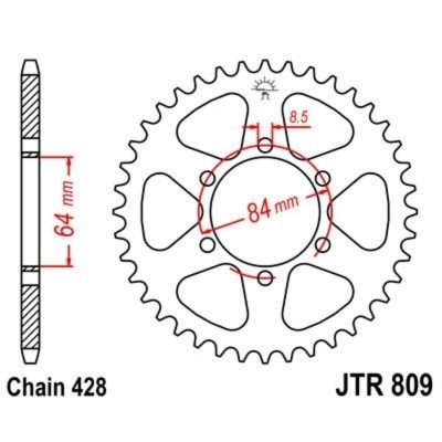 Corona JT 809 de acero con 50 dientes JTR809.50