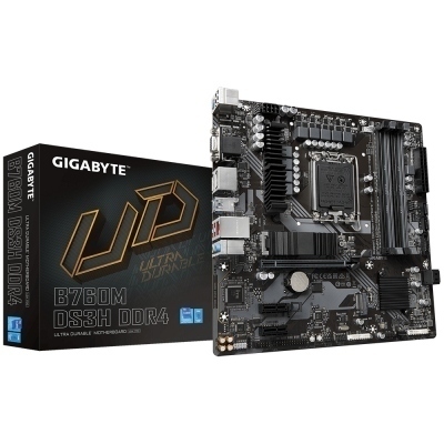 GIGABYTE B760M DS3H DDR4 Placa base - Soporta CPUs Intel Core de 14ª generación, VRM digital de 6+2+1 fases, hasta 5333MHz DDR4 (OC), 2xPCIe 4.0 M.2, LAN 2.5GbE, USB 3.2 Gen2