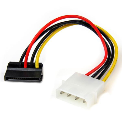 Adaptador Cable 15cm Alimentación SATA Ángulo a la Izquierda 15 Pines a 4 Pines LP4