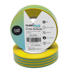 Rollo Cinta Aislante Ancha Verde/amarill 25mmx20m Pvc Para Electricista Flexible, Duradera