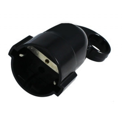 Clavija Hembra Aerea SCHUKO a dedo NEGRA 16A/250Vac DH