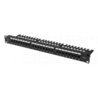 PATCH PANEL LANBERG 24 PUERTOS 1U 19 CAT.6 UTP CON ORGANIZADOR CABLES NEGRO